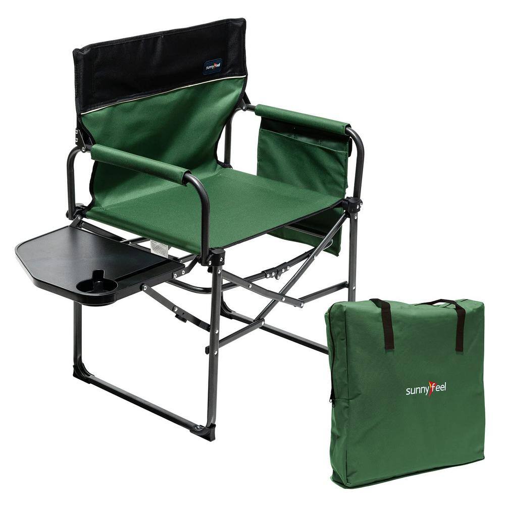 Extra Large Portable Folding Chair with Side Table, Green HPDZGTRS ...