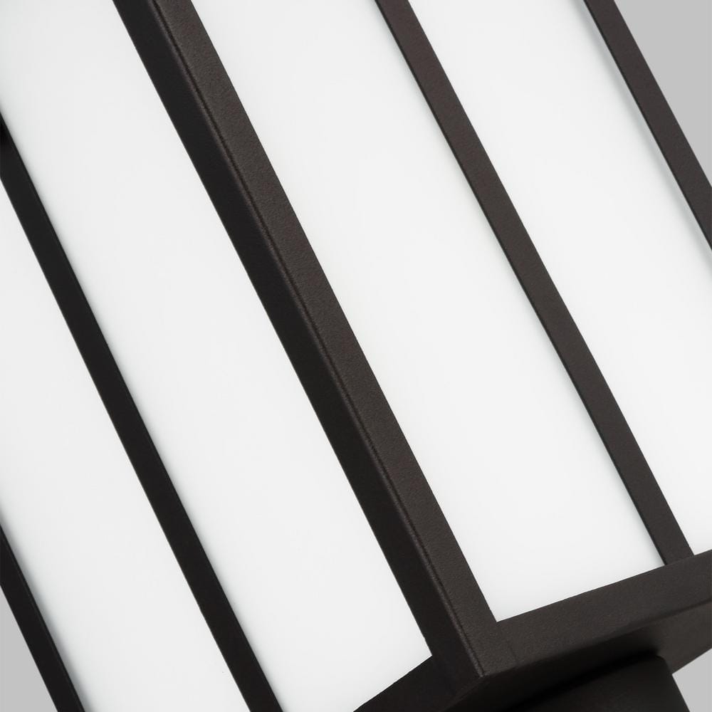 Black Etched Glass 1-Light Outdoor Post Lantern