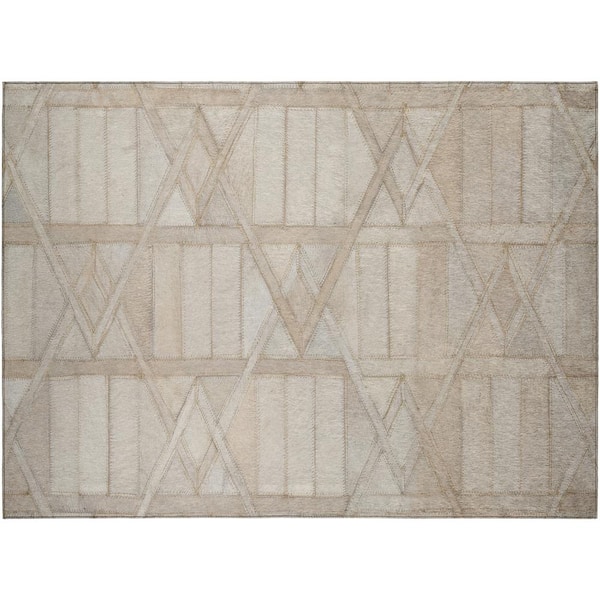 Addison Rugs Laredo Ivory 1 ft. 8 in. x 2 ft. 6 in. Indoor/Outdoor Washable Rug