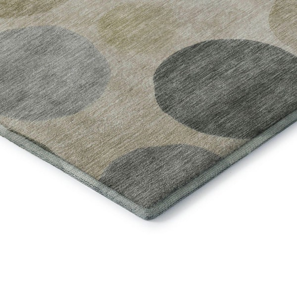 Mayfield Premium Machine Washable Abstract AMF2062 Taupe 3 ft. x 5 ft. Area Rug