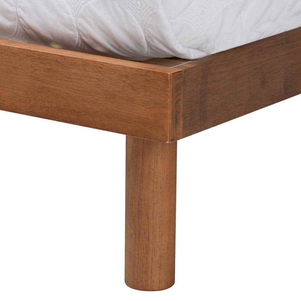 Lochlan Walnut Brown Full Platform Bed with Built-in Charging Station