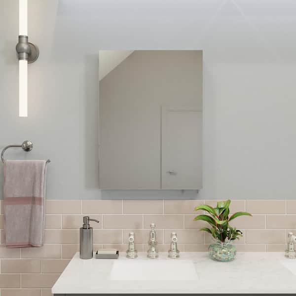 Croydex Dawley 20 in. W x 26 in. H Rectangular White Steel Surface Mount Bathroom Medicine Cabinet with Mirror