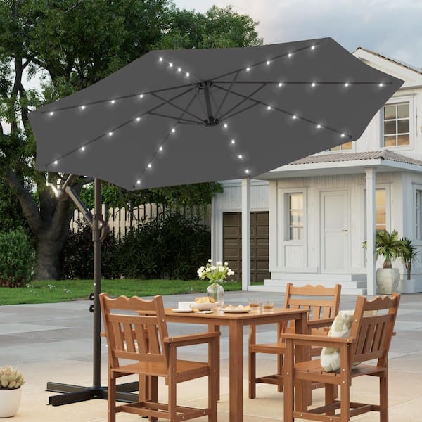 10 ft patio offset cantilever umbrella with solar lights Umbrella 40 Powered Whether you are hosting a lively barbecue or enjoying a quiet glass of wine on the deck Best Choice Products 10ft Solar