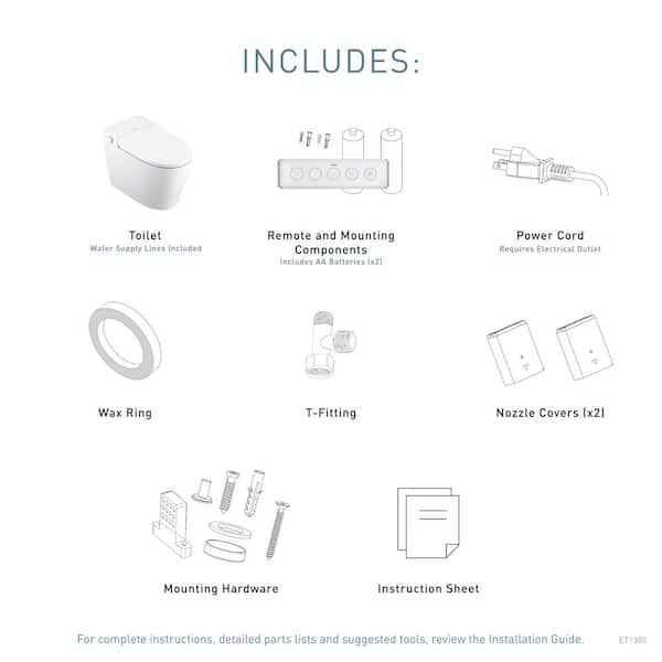 MOEN 3-Series Elongated Bidet Toilet in White with Heated Water and Remote Control