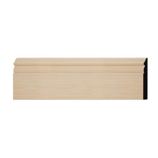 Ekena Millwork WM518 0.56 in. D x 5.25 in. W x 6 in. L Wood (Alder) Baseboard Moulding Sample