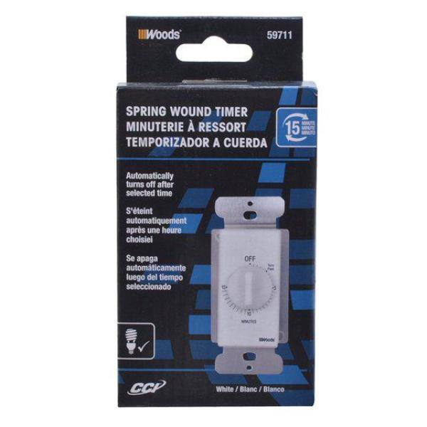 Woods White 15-Minute In-Wall Countdown Timer