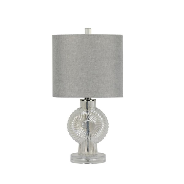 Fangio Lighting 19.5 in. Clear Sunburst Crystal Indoor Table Lamp with Decorator Shade