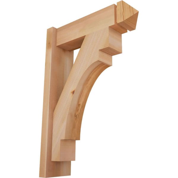 Ekena Millwork 6 in. x 26 in. x 18 in. Western Red Cedar Merced Arts and Crafts Smooth Outlooker