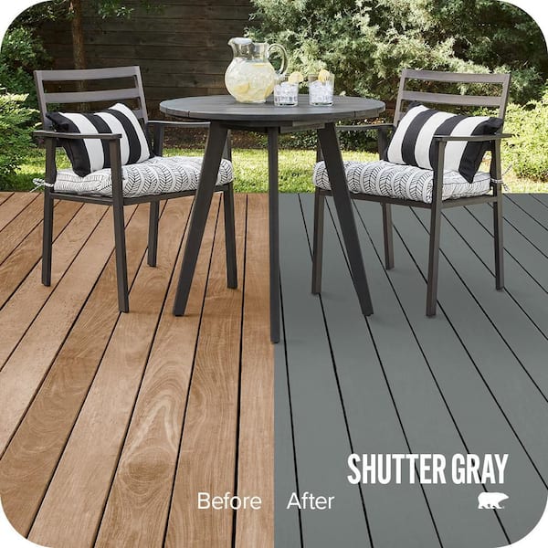 8 oz. #PPU25-18 Shutter Gray Solid Color Waterproofing Exterior Wood Stain and Sealer Sample