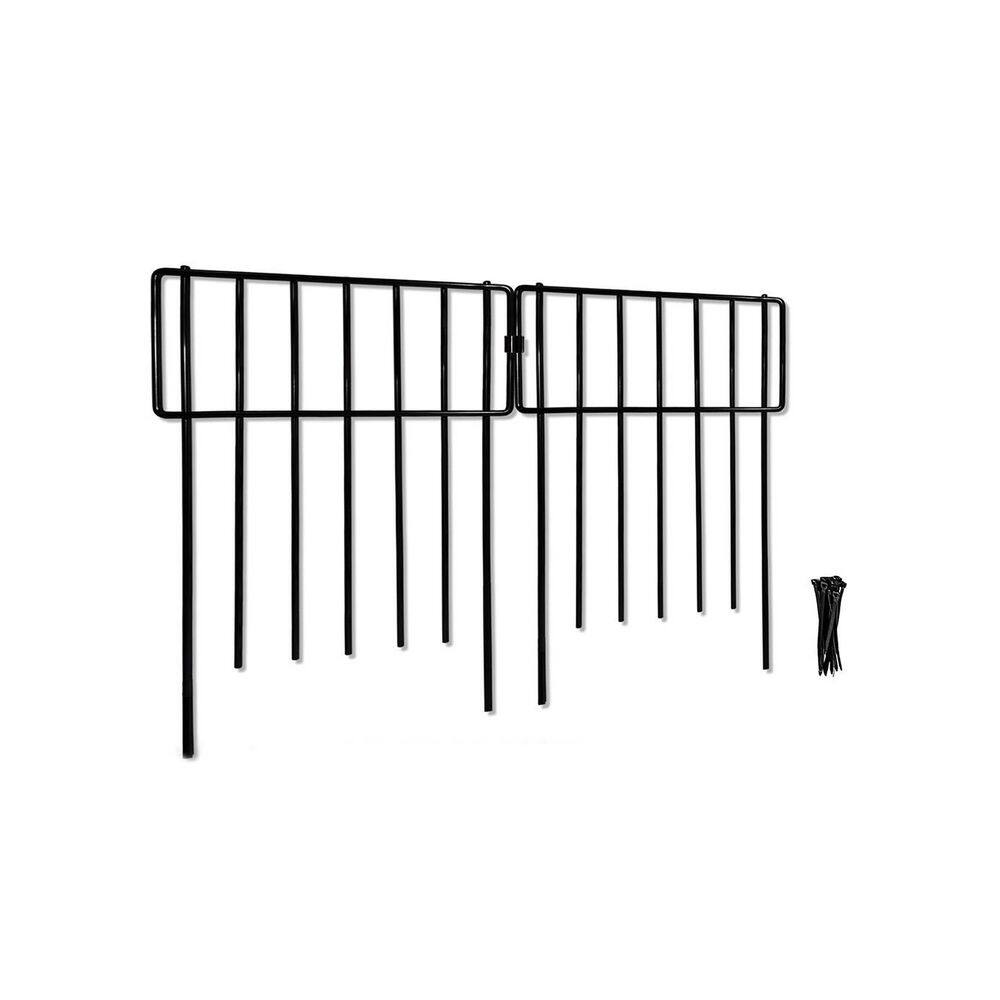 10ftL x12W x17inH Black Metal No Dig Installation Garden Fence Animal Barrier Decorative Rustproof 10-Pack price history on PriceWatchPro