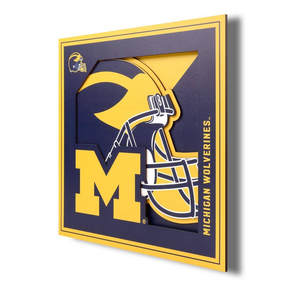 YouTheFan NCAA Michigan Wolverines 3D Logo Series Wall Art - 12x12