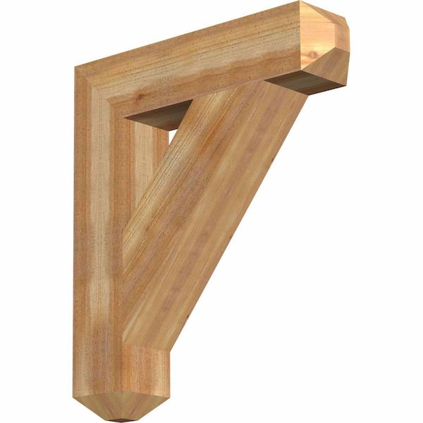 Ekena Millwork 6 in. x 32 in. x 28 in. Western Red Cedar Traditional Craftsman Rough Sawn Bracket