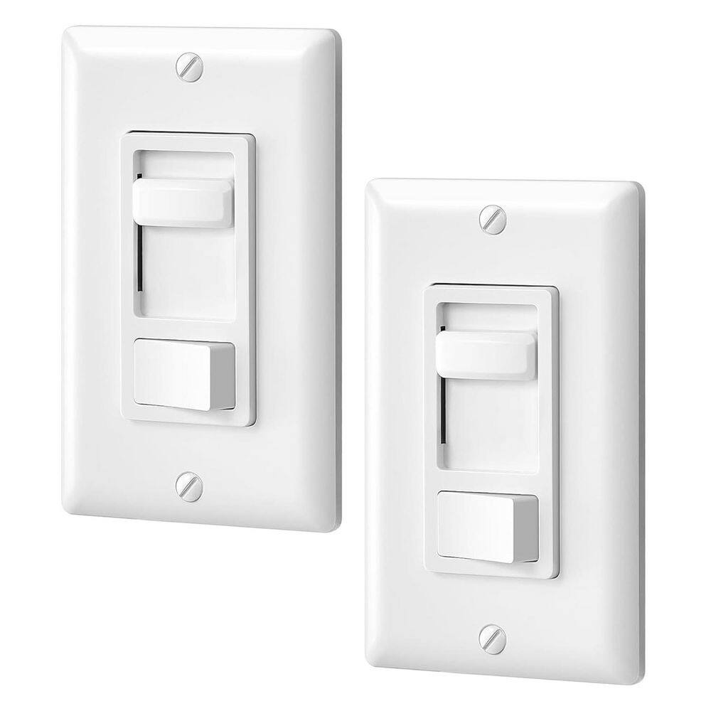 Single-Pole or 3-Way Dimmer Light Switch 120-Volt LED Compatibile White Smooth Slider ETL Listed (2-Pack) price history on PriceWatchPro