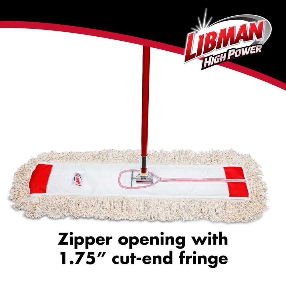 Libman Red 36" Cotton Dust Mop with Steel Handle