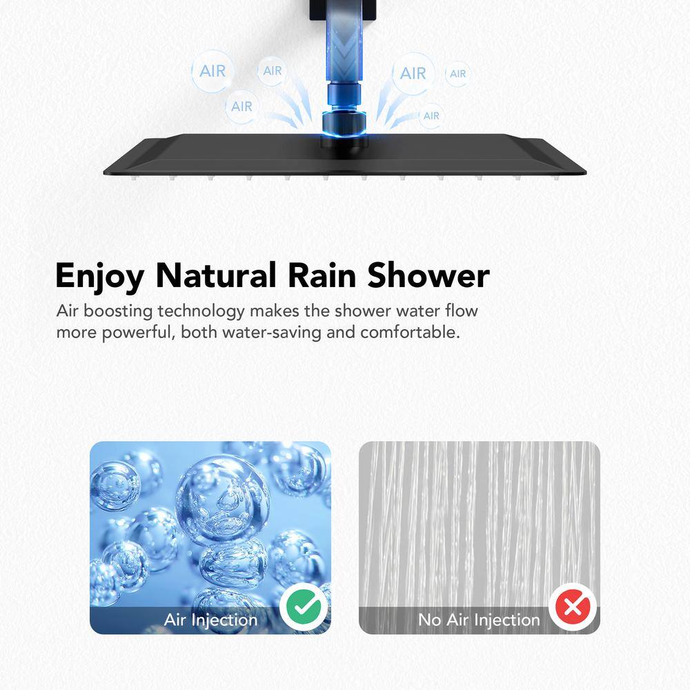 Matte Black Dual Showerheads with Thermostatic Valve