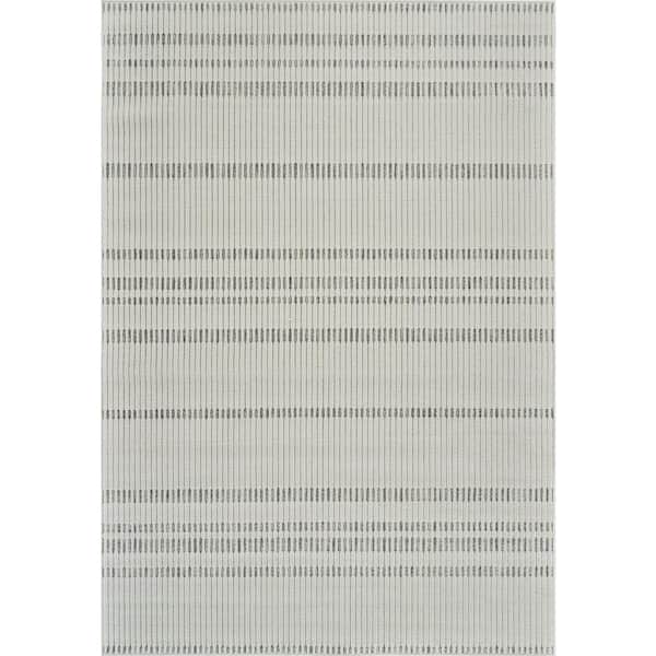 Maise Cream Beige 6 ft. x 9 ft. Modern Abstract Indoor Outdoor Area Rug