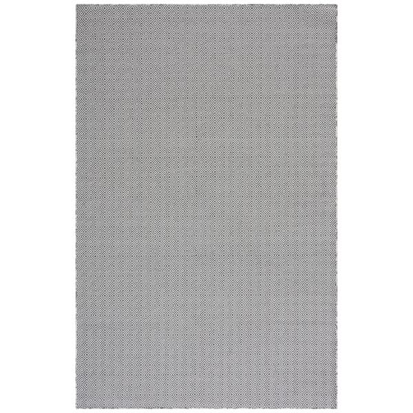 Hampton Gray/Black 6 ft. x 10 ft. Diamond Indoor/Outdoor Area Rug