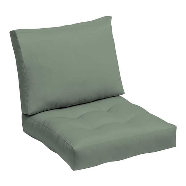 ARDEN 20 x 30 Earth Fiber Tufted Blowfill Deep Seating Lounge Dining Cushion Set, Sage Green Texture