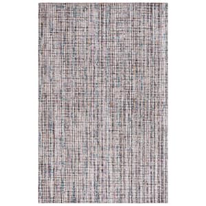 Abstract Gray/Brown 4 ft. x 6 ft. Modern Plaid Area Rug