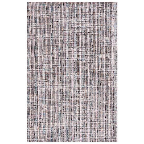 SAFAVIEH Abstract Gray/Brown 4 ft. x 6 ft. Modern Plaid Area Rug