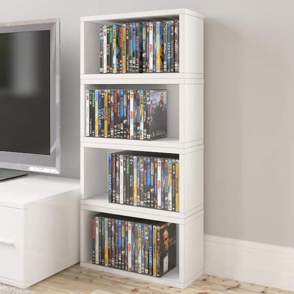 Way Basics Zboard White Stackable Dvd, White Dvd Storage Shelves
