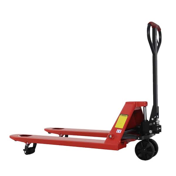 5,500 lbs. Durable Pump Hand Pallet Truck 48 x 27 in. Fork Size Hydraulic Manual Pallet Jack 7.3 in. Lifting Height Red