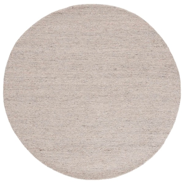 Himalaya 6 ft. x 6 ft. Beige/Light Gray Solid Modern Round Area Rug