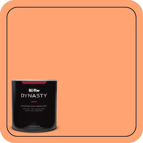 BEHR DYNASTY 1 qt. #P210-5 Cheerful Tangerine Matte Interior Stain-Blocking Paint and Primer