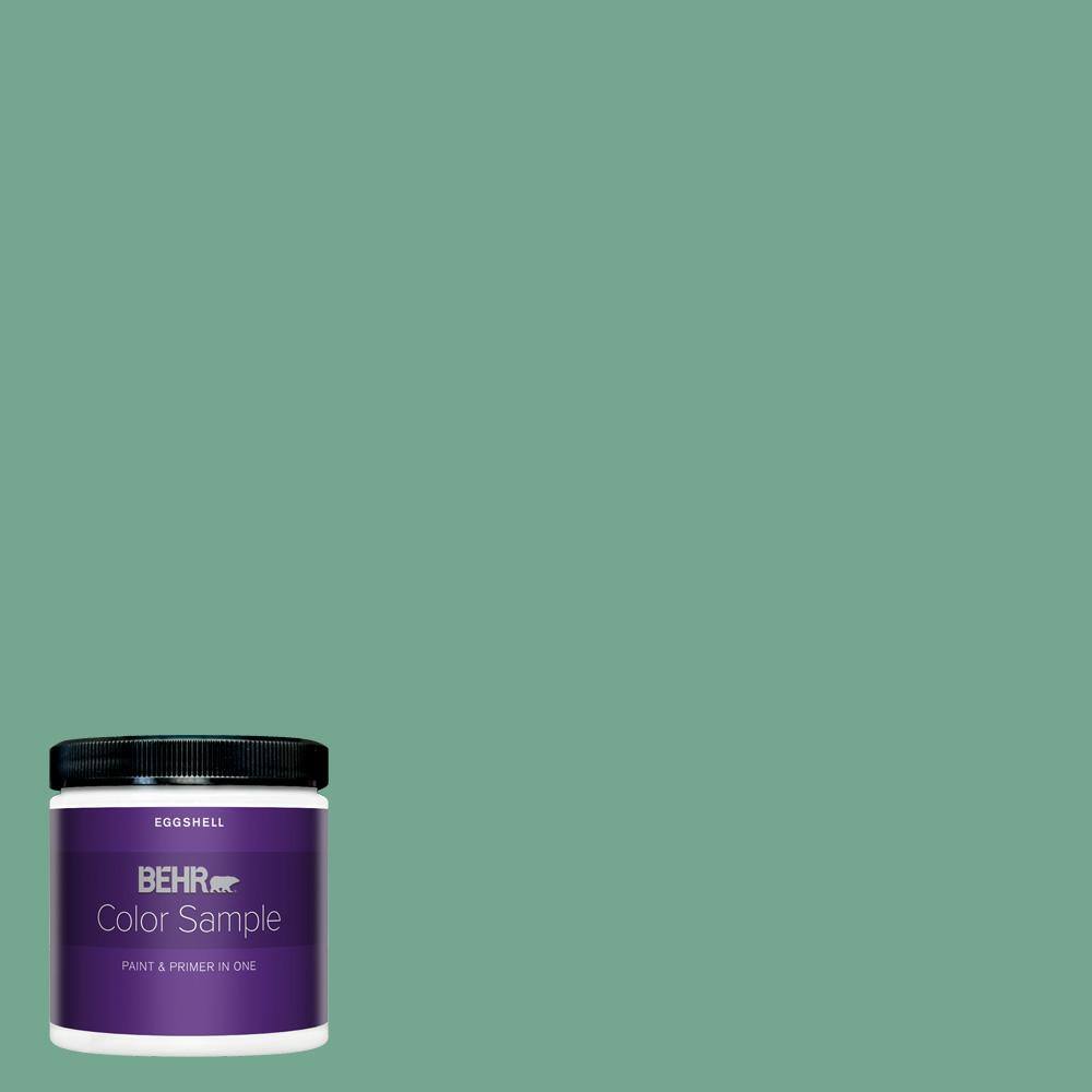 BEHR PREMIUM PLUS 8 oz. M4205 Free Green Eggshell Enamel Interior
