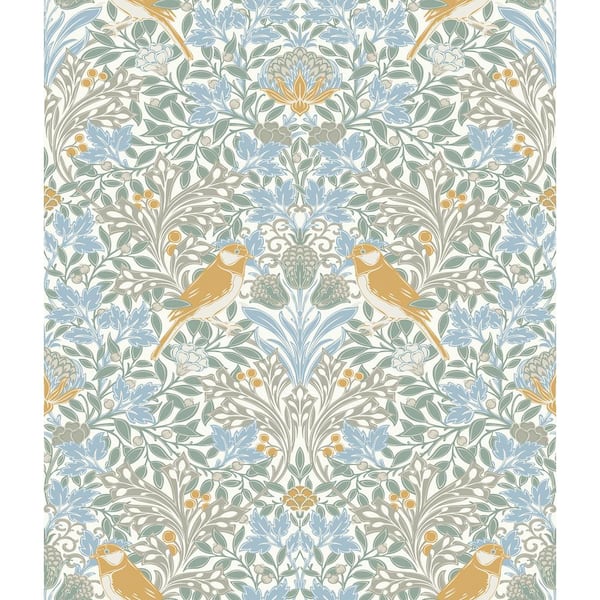 RoomMates Garden Aviary Sky Blue Peel and Stick Wallpaper