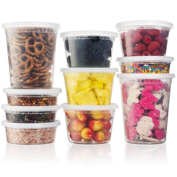 PERFECT SETTINGS Plastic Deli Containers and Lids Variety Pack (8