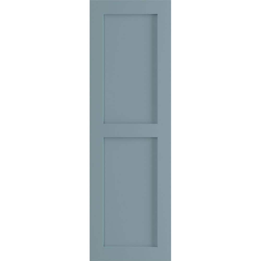 18 in. x 55 in. True Fit PVC 2 Equal Flat Panel Shutters Pair in Peaceful Blue price history on PriceWatchPro