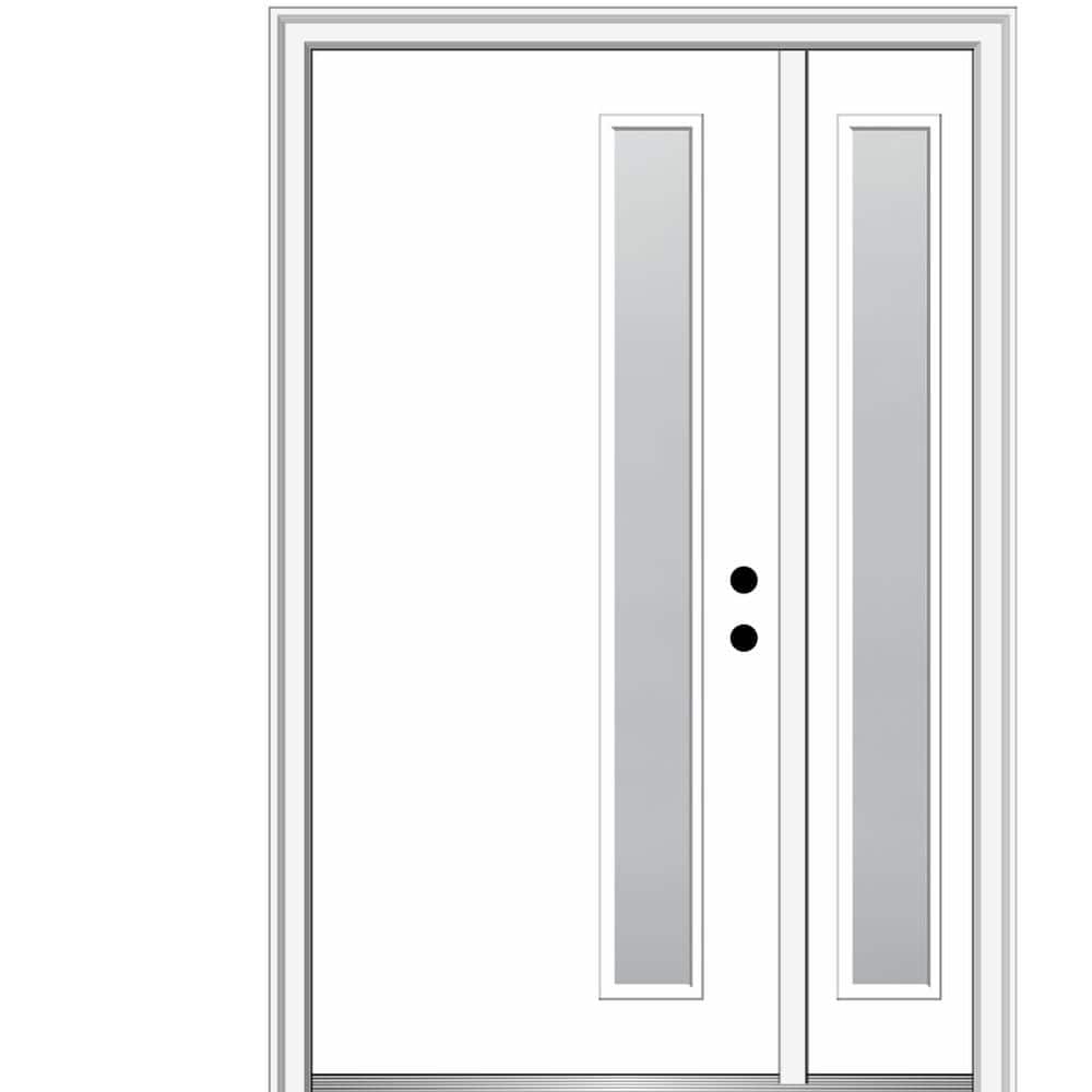 Viola 48 in. x 80 in. Left-Hand Inswing 1-Lite Frosted Glass Primed Fiberglass Prehung Front Door on 4-9/16 in. Frame price history on PriceWatchPro