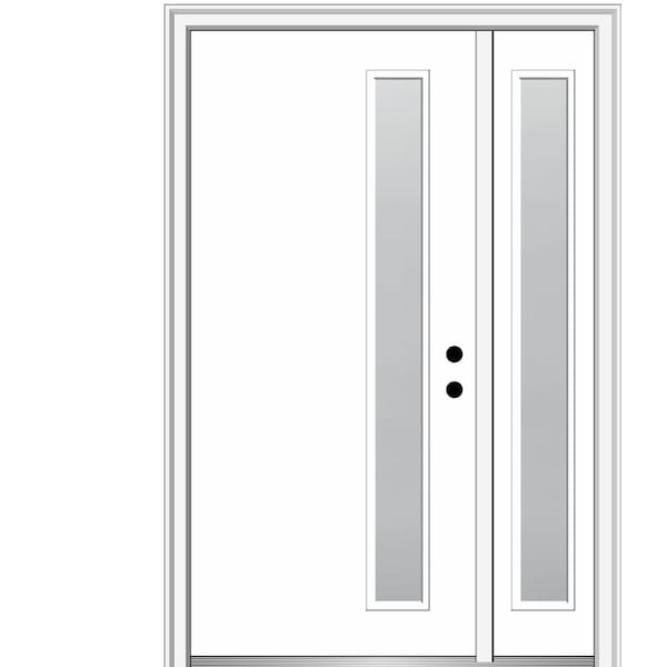MMI DOOR Viola 50 in. x 80 in. Left-Hand Inswing 1-Lite Frosted Glass Primed Fiberglass Prehung Front Door on 6-9/16 in. Frame