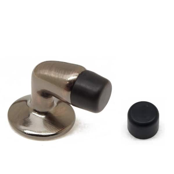 Mini Solid Brass Floor Mounted Gooseneck Door Stop in Antique Copper