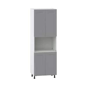 Bristol Painted Slate Gray Shaker Assembled Pantry Kitchen Microwave Cabinet (30 in. W x 89.5 in. H x 24 in. D)