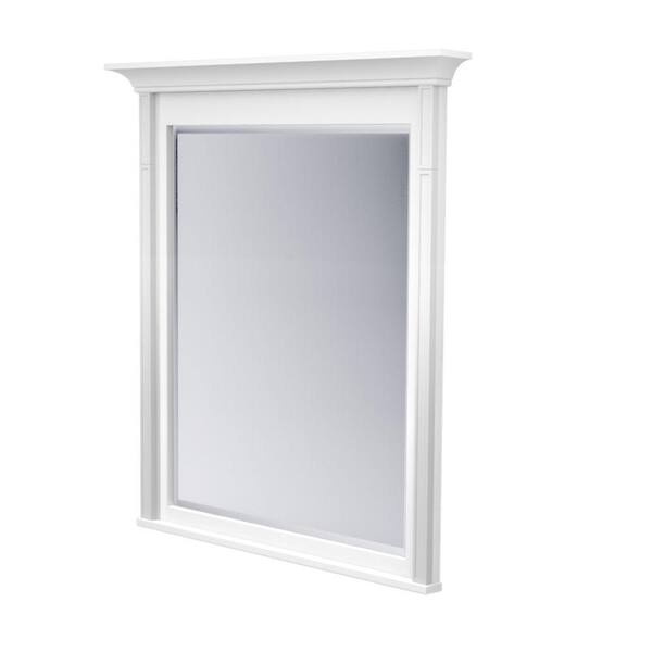 KraftMaid 42 in. L x 36 in. W Framed Wall Mirror in Dove White