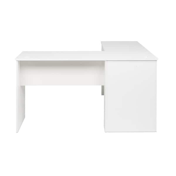 Prepac 56 In White L Shaped Desk With, Small L Shaped Desk White