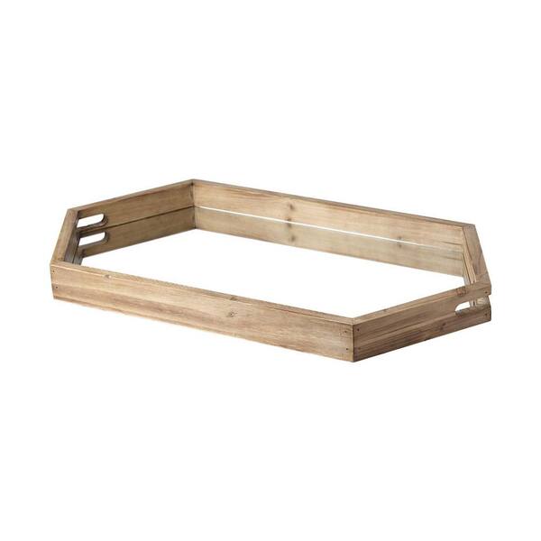 HomeRoots Brown Irregular Wood 19 in. Decorative Tray