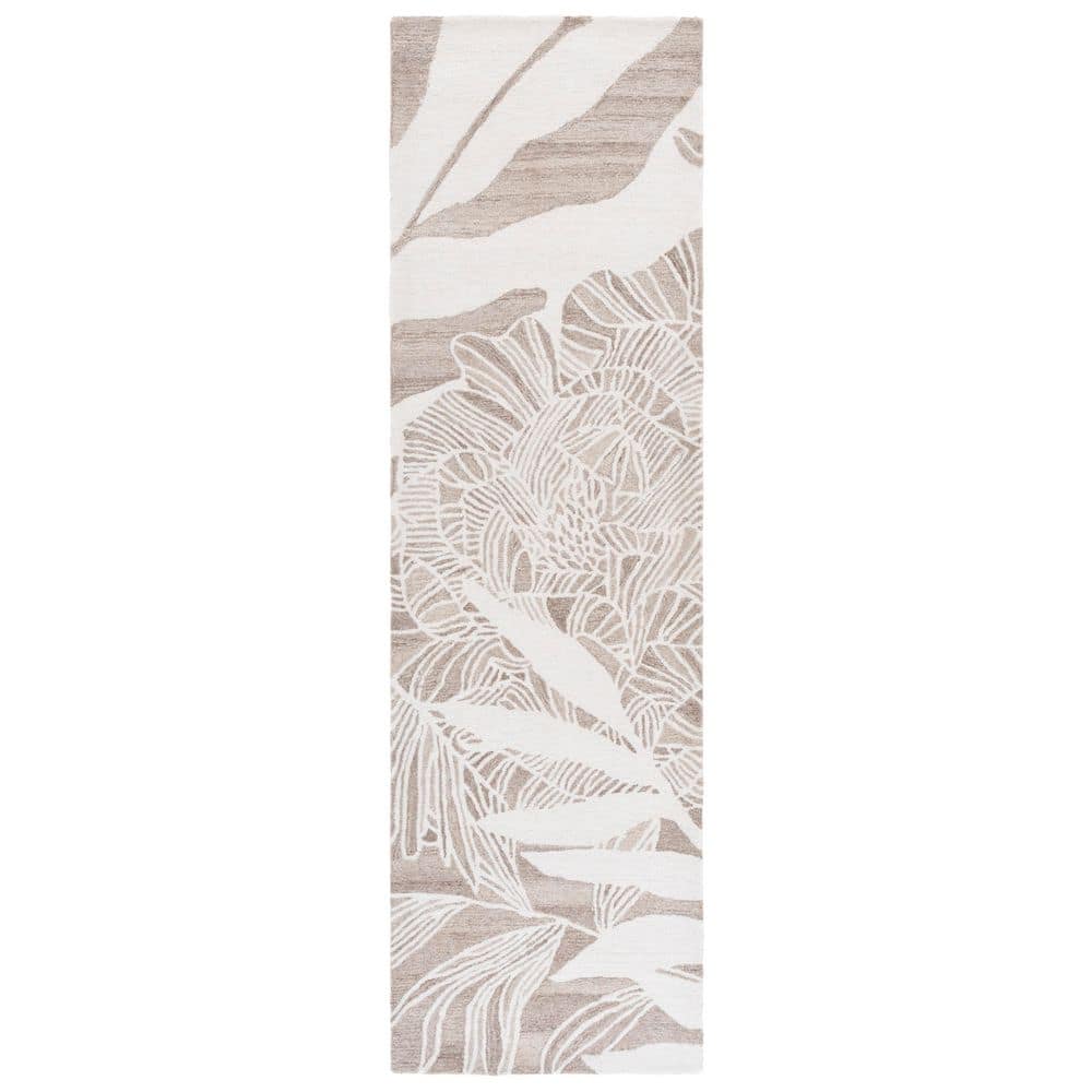 Jardin 2 ft. x 8 ft. Ivory/Beige Geometric Abstract Floral Runner Rug price history on PriceWatchPro