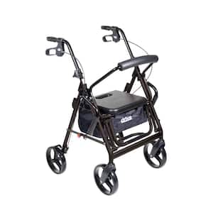 Duet Dual Function Transport Wheelchair Rollator Rolling Walker, Black