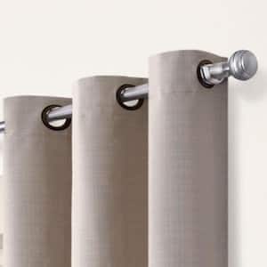 Cohen Thermaback Ecru Textured Solid Polyester 42 in. W x 63 in. L Blackout Single Grommet Top Curtain Panel