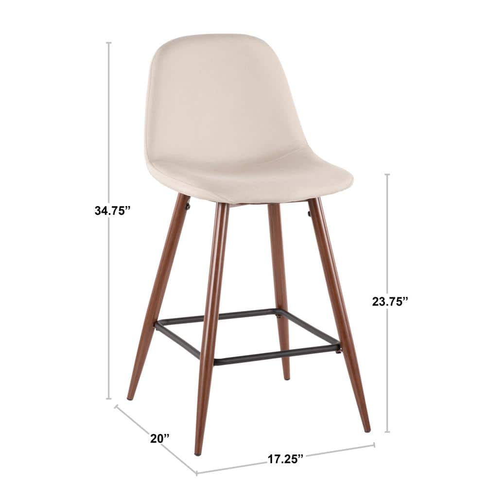 Pebble Beige Contemporary Swivel Counter Stool, Set of 2