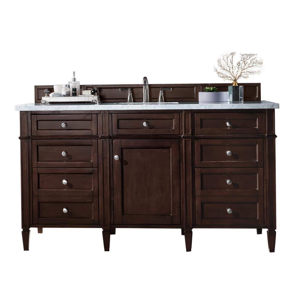 Brittany 60 in. W x 23.5 in.D x 34 in. H Single Vanity in Burnished Mahogan