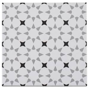Bliss Deco Black/Gray and White 8 in. x 8 in. Porcelain Matte European Floor and Wall Tile (10.76 sq. ft./Case)