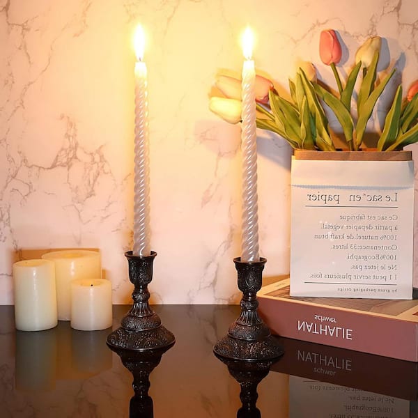 Red Bronze Metal Taper Candle Holder (4-Pack)