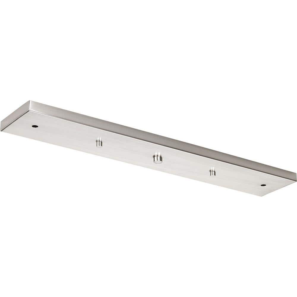 Brushed Nickel Linear Pendant Canopy for 2-3 Lights