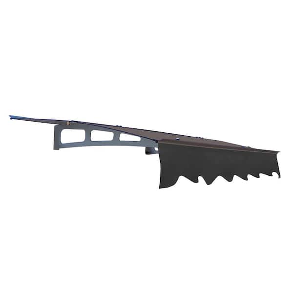 Nivencai WeatherGuard 59 in. Polycarbonate Awning with Valance and Aluminum Frame, Ideal for Wooden Wall Installation