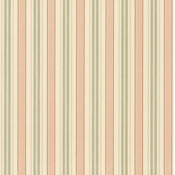 The Wallpaper Company 56 sq. ft. Orange and Green Classic Stripe Wallpaper