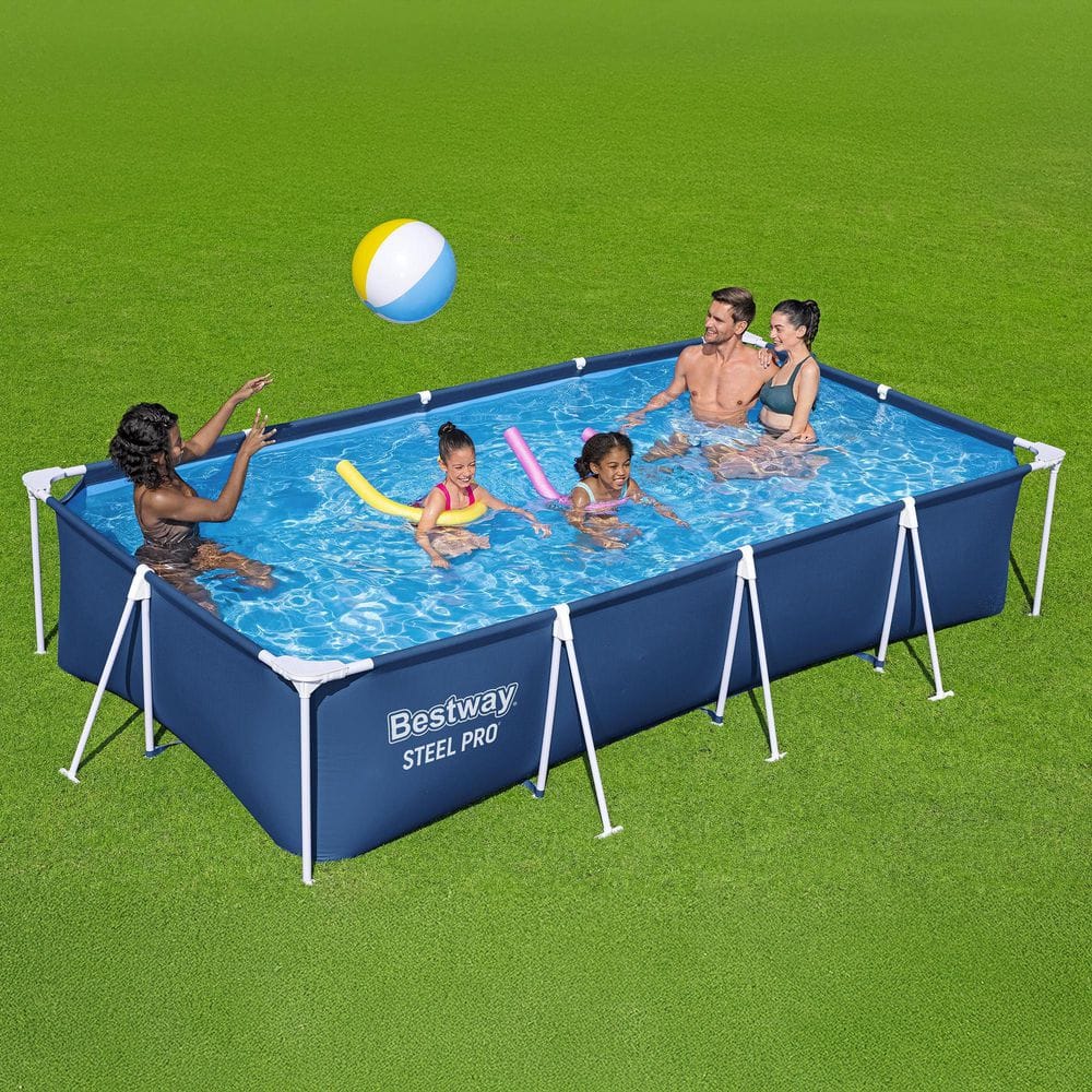 Bestway Steel Pro 13 ft x 32 in Rectangular Above Ground Pool with Filter and Pump